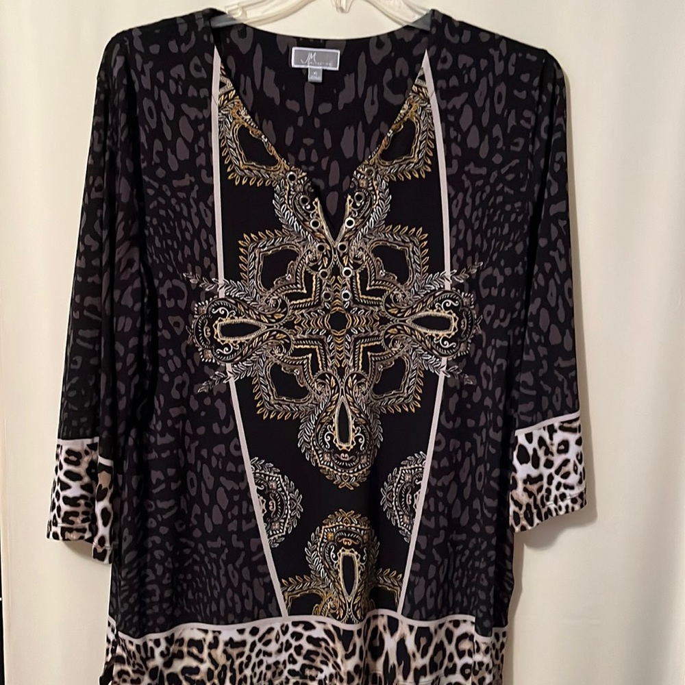 JM Collection Animal Print Top XL